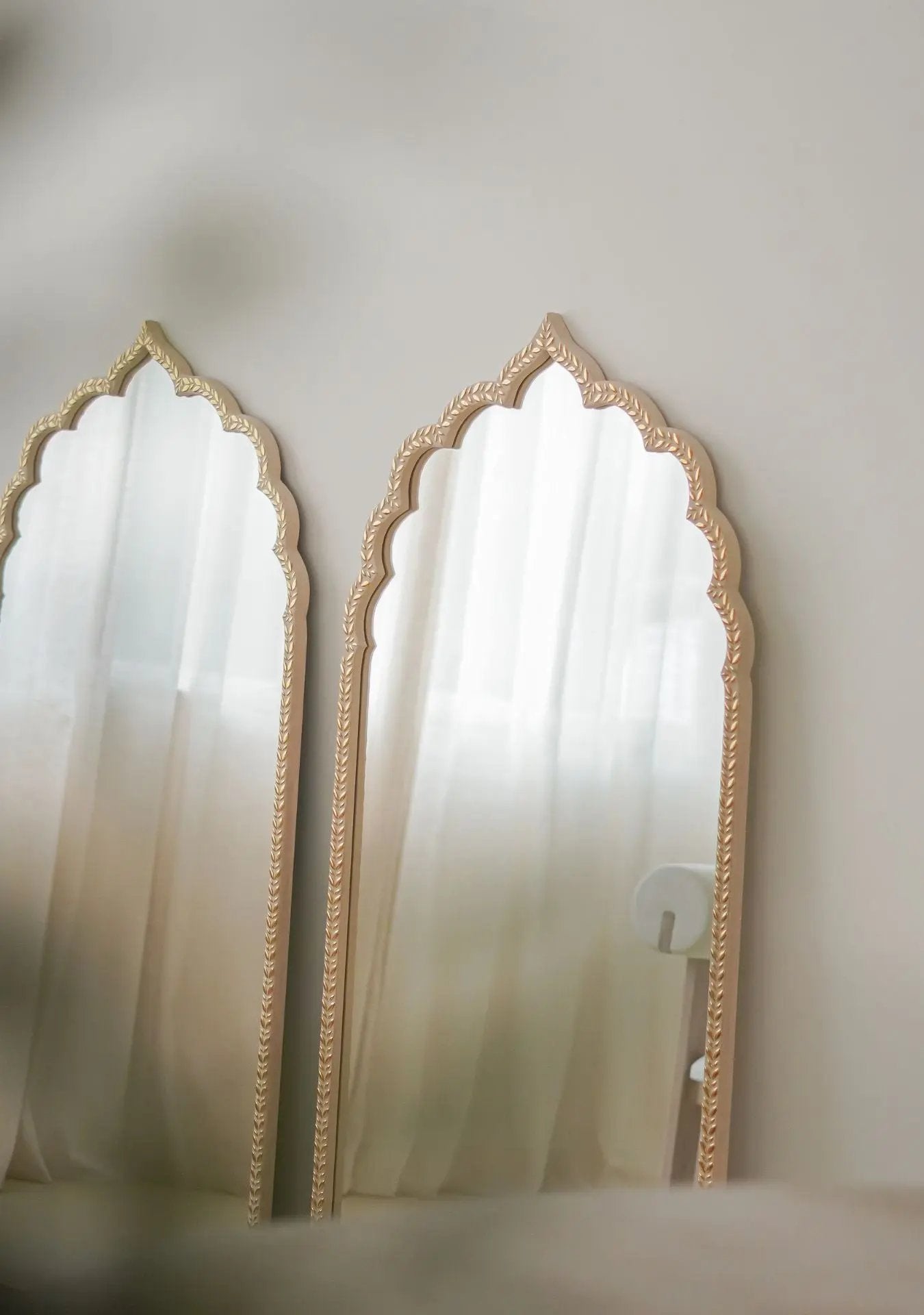 Pure Reflection gold mosaic mirrors reflecting calm, beauty and timeless design.